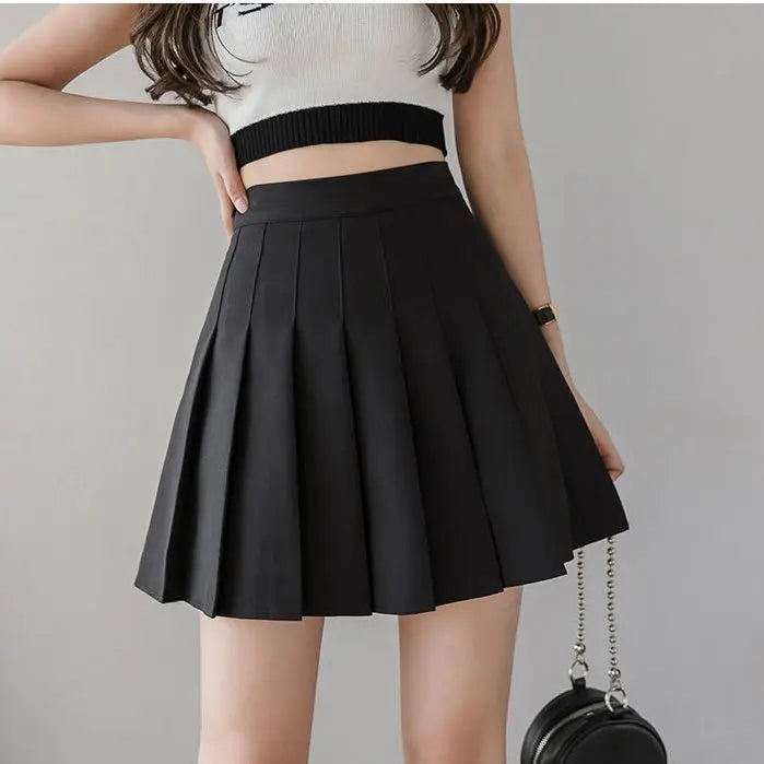 Spring and summer ladies' mini skirts, girls' pleated skirts, ladies' high-waisted cute pink short skirts, students' short skirt