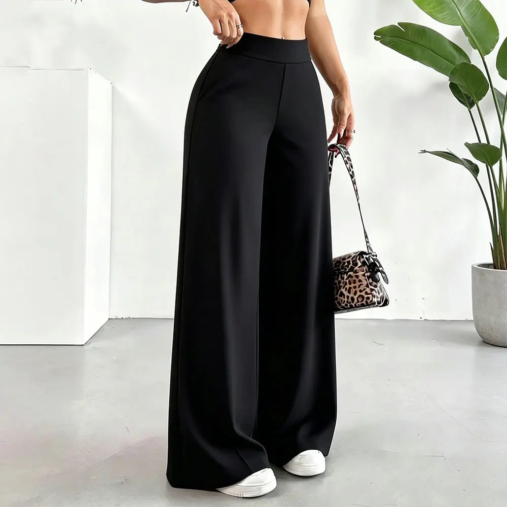 Casual Straight Leg Leggings Women's High Waist Butt Lifting Wide Leg Pants Soft Stretchy Fitness Yoga Active Trouser Daily Wear
