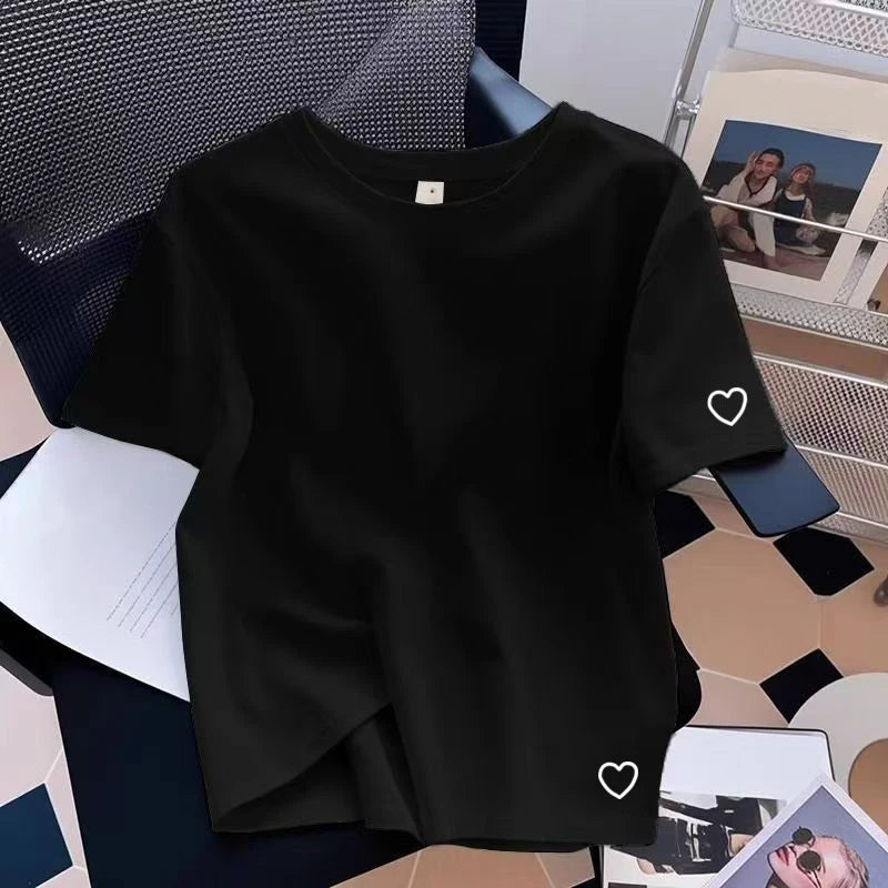 Summer New Womens T-shirts Cotton Printing Casual O-Neck Short Sleeve Outdoor Sports Jogging Woman Clothes 2026 Daily Tees Tops