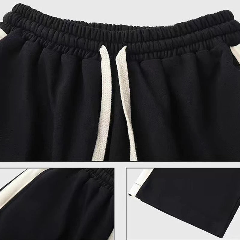 Lady Chic Designer High Waisted Pants Girls Korean Patchwork Baggy Straight Leg Trousers Female Comfortable Daily Pants