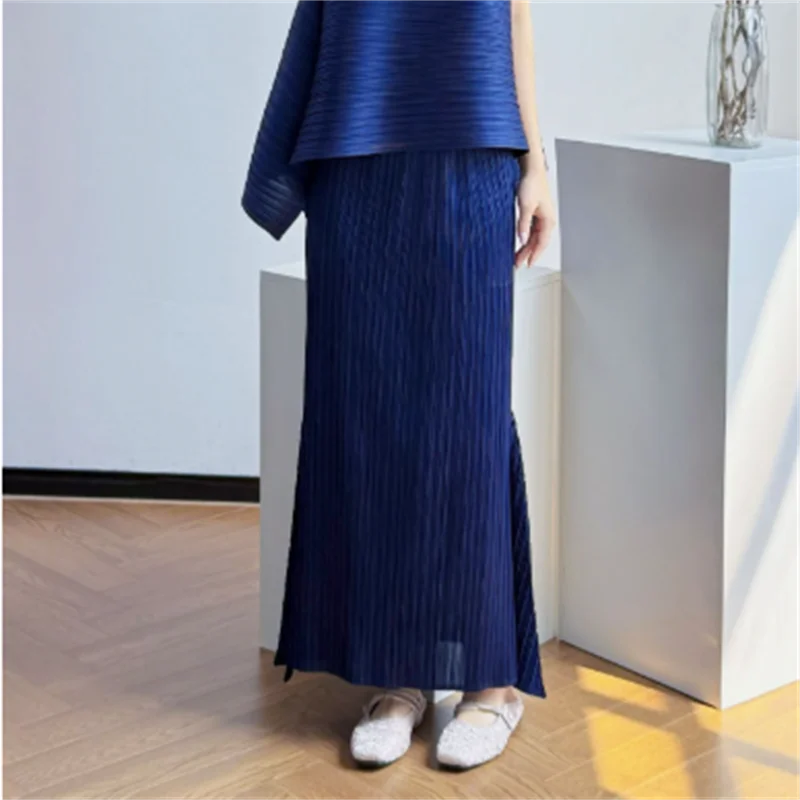 Miyake Pleated Women's Casual Skirt 2026 Summer Japanese Design Irregular Design Loose Slimming Casual Fishtail Skirt