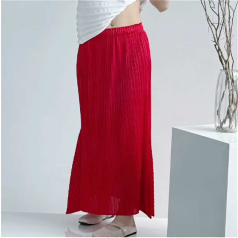Miyake Pleated Women's Casual Skirt 2026 Summer Japanese Design Irregular Design Loose Slimming Casual Fishtail Skirt