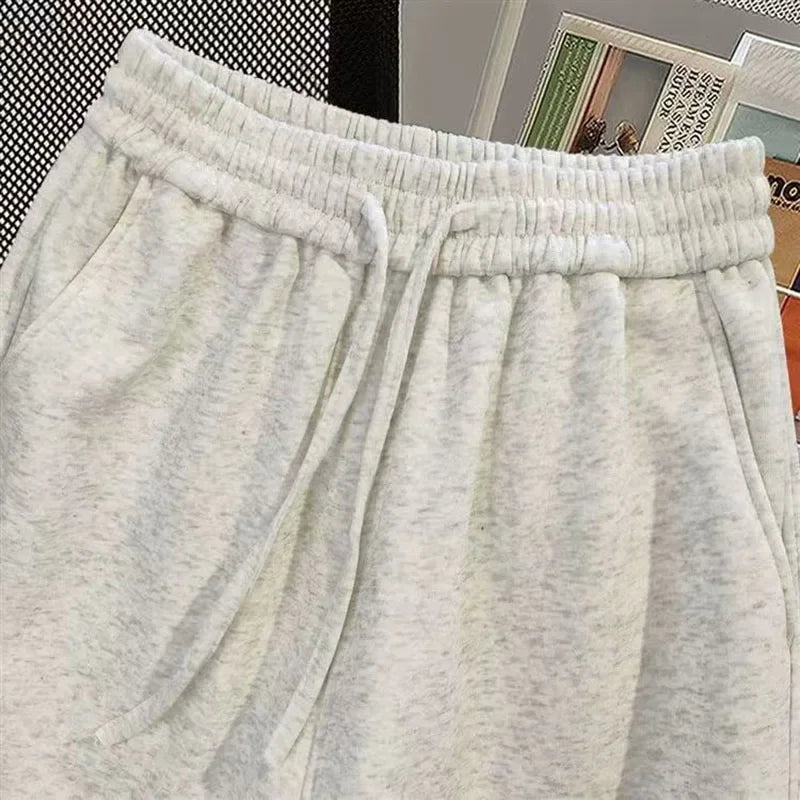 100% Cotton Loose Wide Leg Capri Shorts Women Y2K Summer Baggy Streetwear Casual Pants American Hip Hop All Match Straight Short