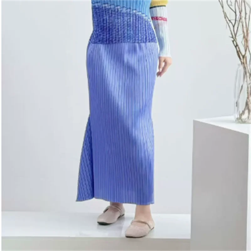 Miyake Pleated Women's Casual Skirt 2026 Summer Japanese Design Irregular Design Loose Slimming Casual Fishtail Skirt