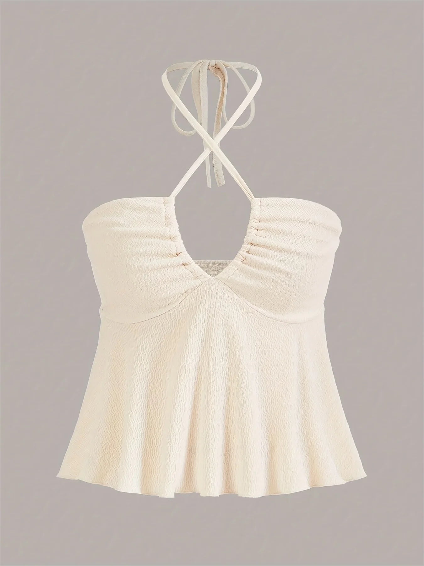Cross-Tie Backless Halter Top, Summer Sexy Top, Women's Clothing